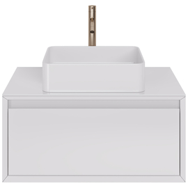 Тумба Dreja INSIGHT, 80 см, 1 ящик, белый глянец и раковина MyJoys Триумф, 99.9200 + 641266 - фото, отзывы, цена